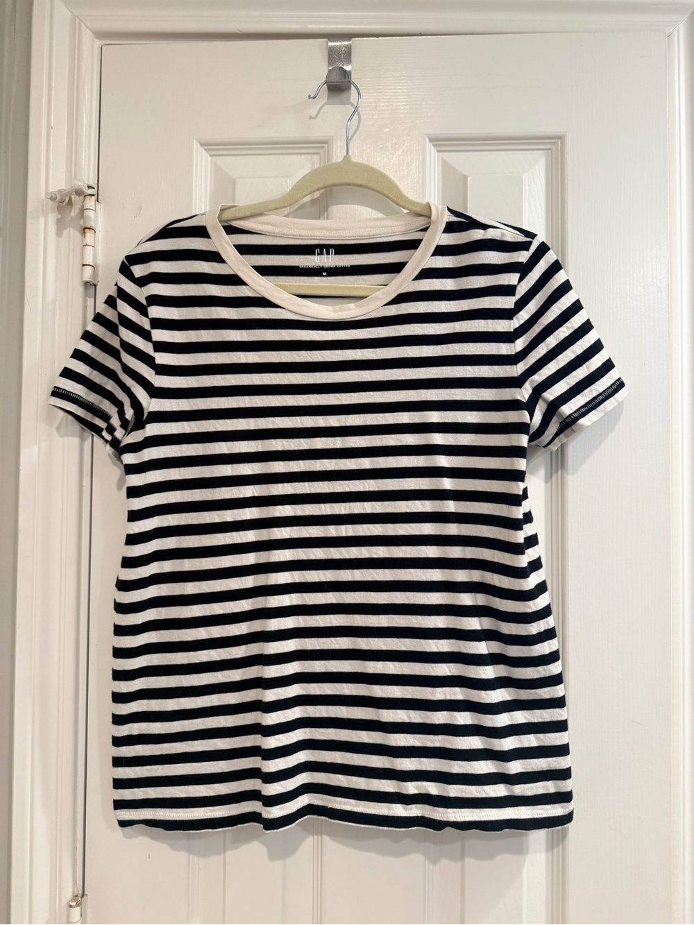 GAP Black and White Striped Short Sleeve Tee